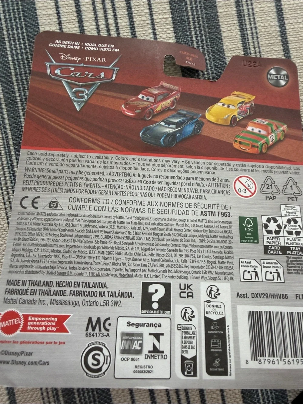Mattel Disney Pixar Cars Cam Spinner Blue Die-Cast Racer. New.